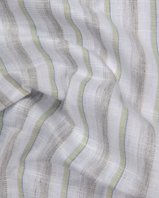 Soft Linen Green with Grey Patta Shirts for Men