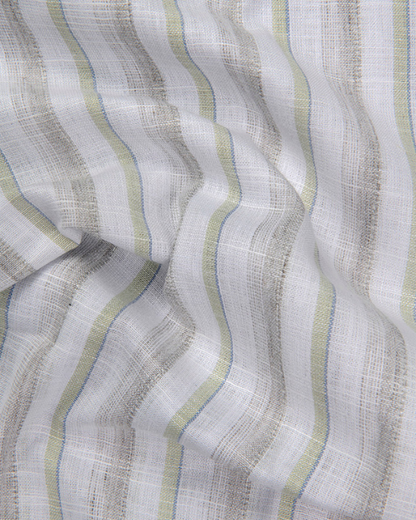 Soft Linen Green with Grey Patta Shirts for Men