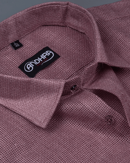 Matty Jute Linen Pink Rose Colour Shirts for Men