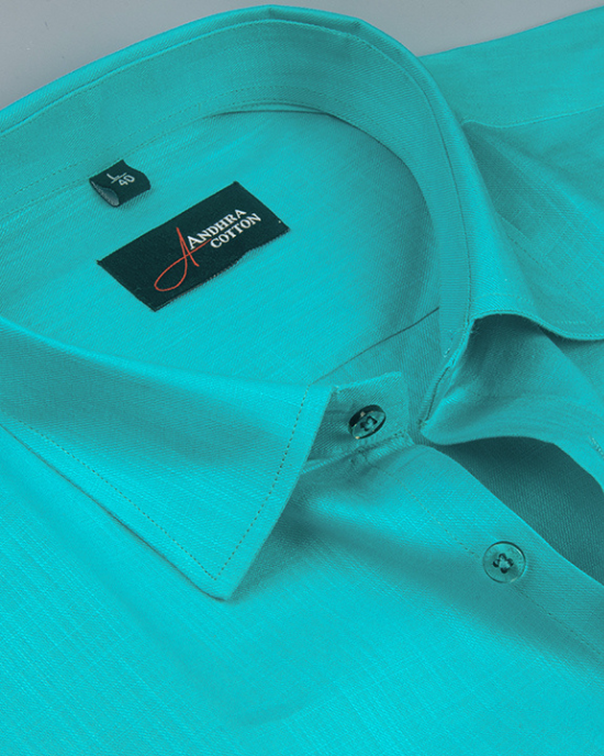 Bristol Linen Rama Green Colour Shirts for Men