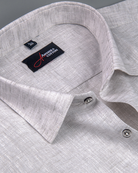 Linen Light Gray Colour Shirts for Men