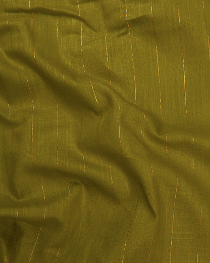 Cotton Mehendi Colour with Golden Lining Shirts for Men