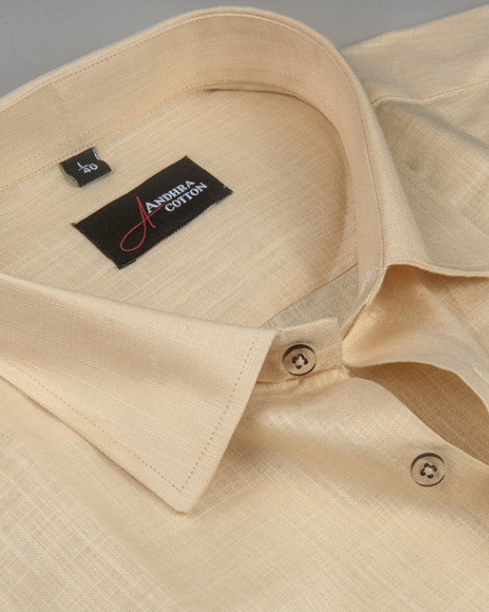 Bristol Linen Butter Colour Shirts for Men