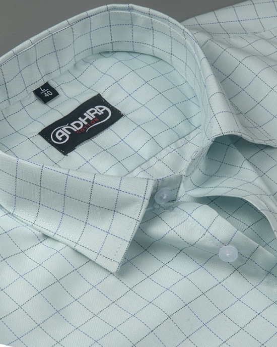 Arvind Mofatlal Light Sky Blue Colour Checks Shirts for Men