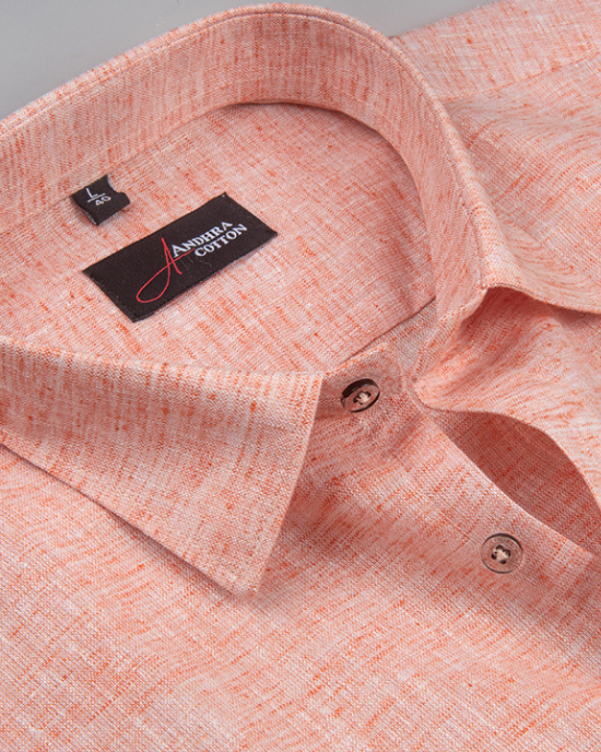 60 Lea Linen Light Orange Colour Shirts for Men