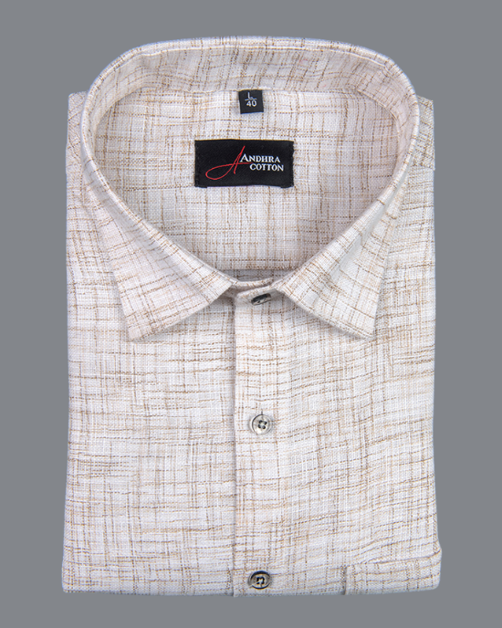 Khadi Off White with Fone Shade Colour Shirts for Men