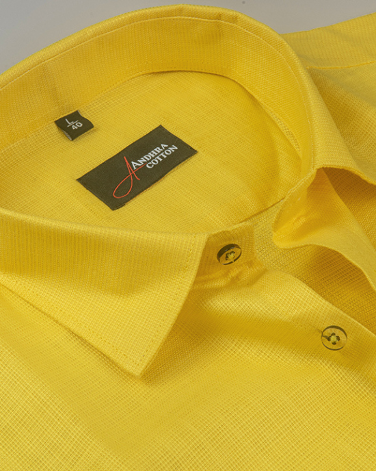 Casa linen golden yellow colour shirts for men