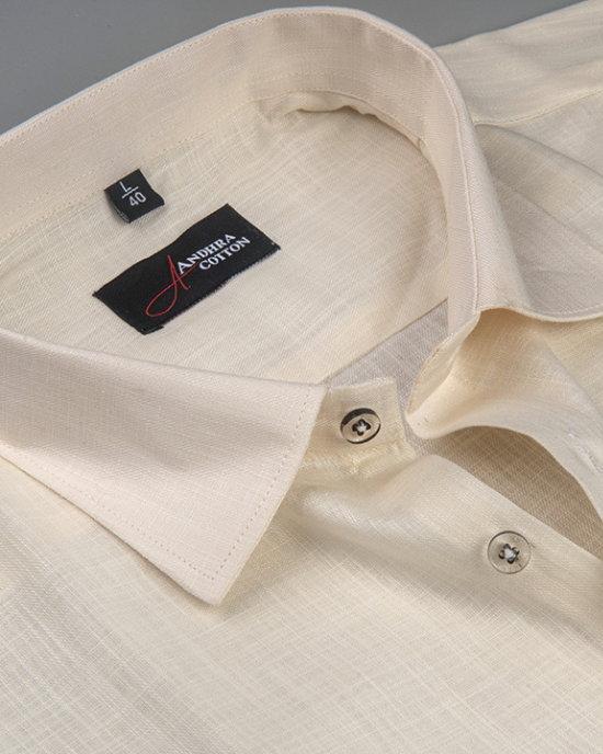 Bristol Linen Cream Colour Shirts for Men