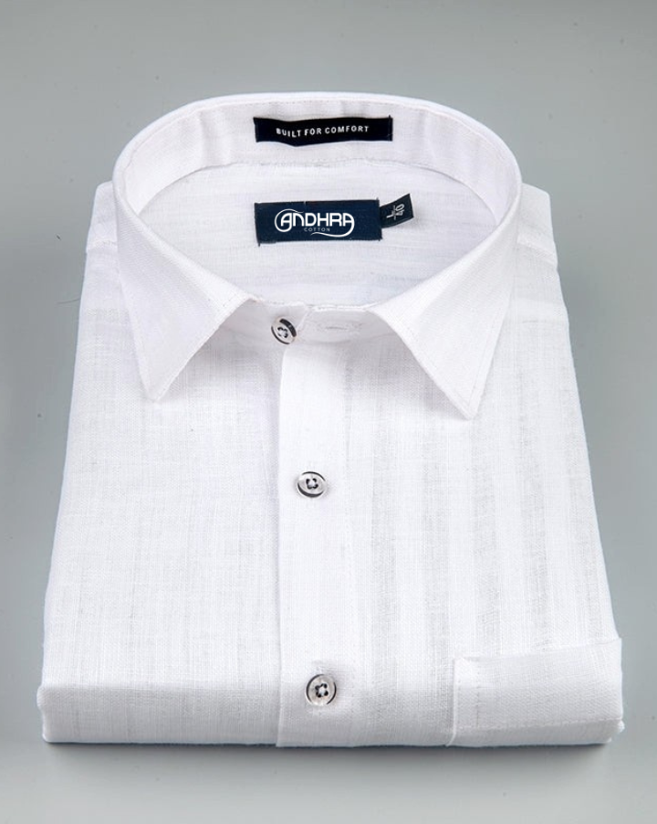 Linen Linning White Colour Shirts For Men