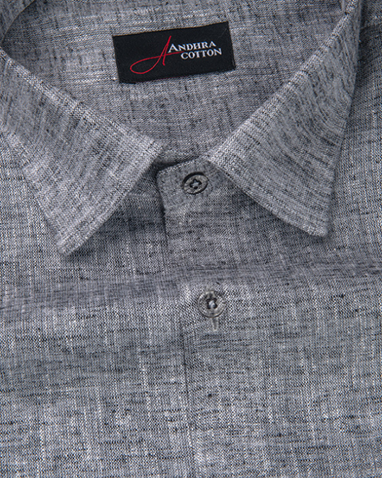 Linen Dark Gray Colour Shirts for Men