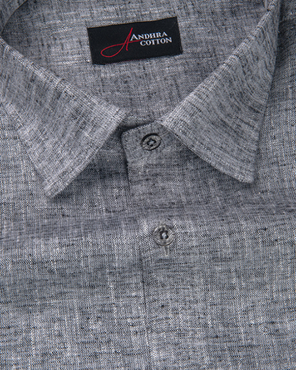 Linen Dark Gray Colour Shirts for Men