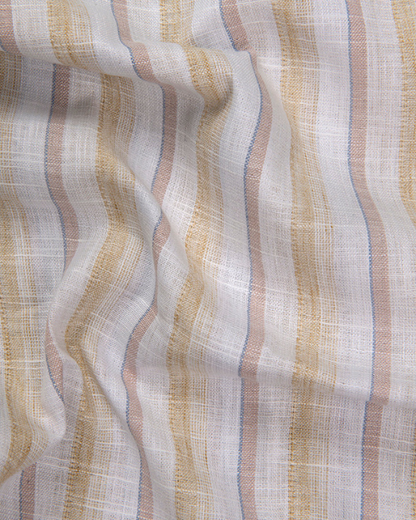Soft Linen Fone with Orange Colour Patta Print Shirts for Men