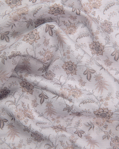 Digital White with Peach Flower Print Shirts for Men