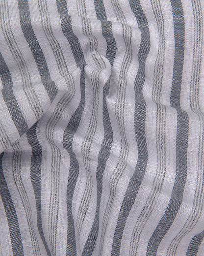 Soft Linen White with Grey Mix Patta Print Shirts for Men