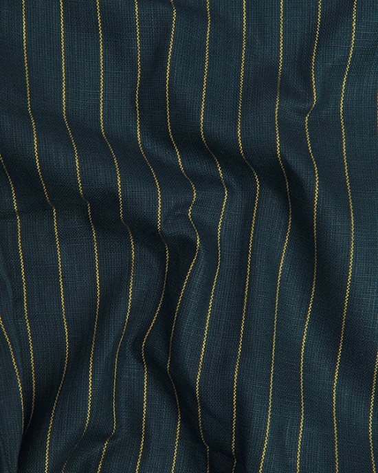 Cotton Dark Rama Green with Golden Lining Shirts for Men