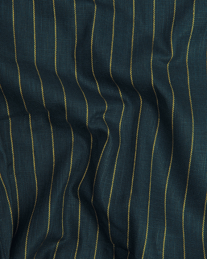 Cotton Dark Rama Green with Golden Lining Shirts for Men