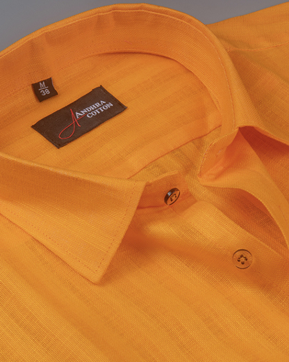 Linen lining orange colour shirts for men