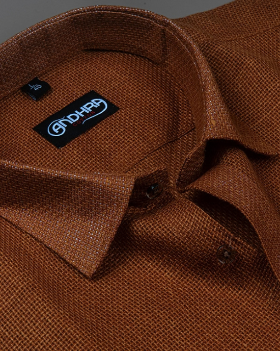 Matty Jute Linen Mustard Colour Shirts for Men