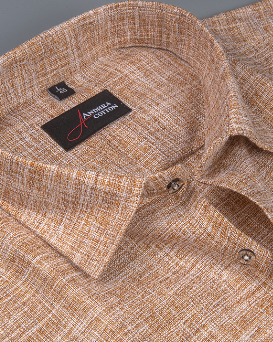 Khadi Dark Brown with White Shade Colour Shirts for Men