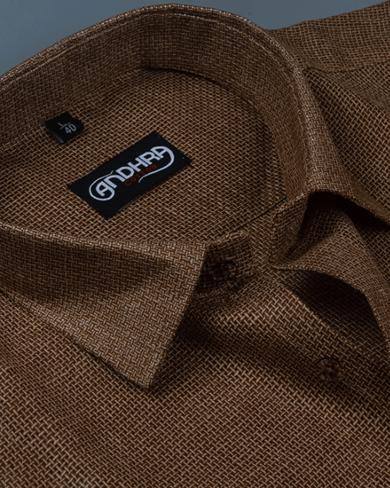Matty Jute Linen Brown Colour Shirts for Men