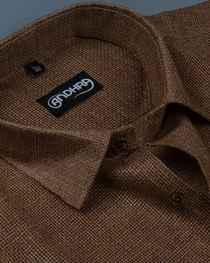 Matty Jute Linen Brown Colour Shirts for Men