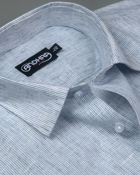 Bayview Linen Sky Blue Colour Shirts for Men