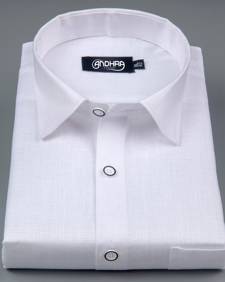 Italian Linen Structure White Shirts for Men