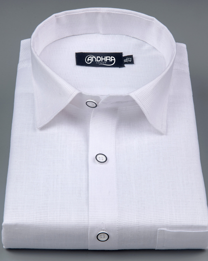 Italian Linen Structure White Shirts for Men