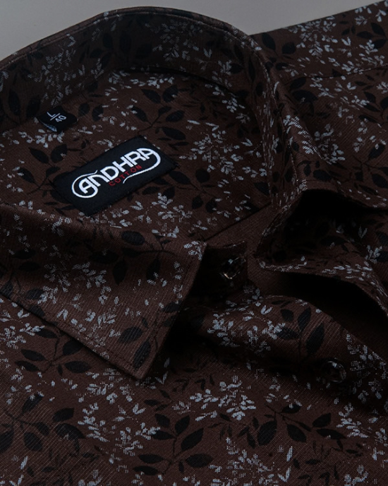 Slub Linen Marrun Printed Shirts for Men