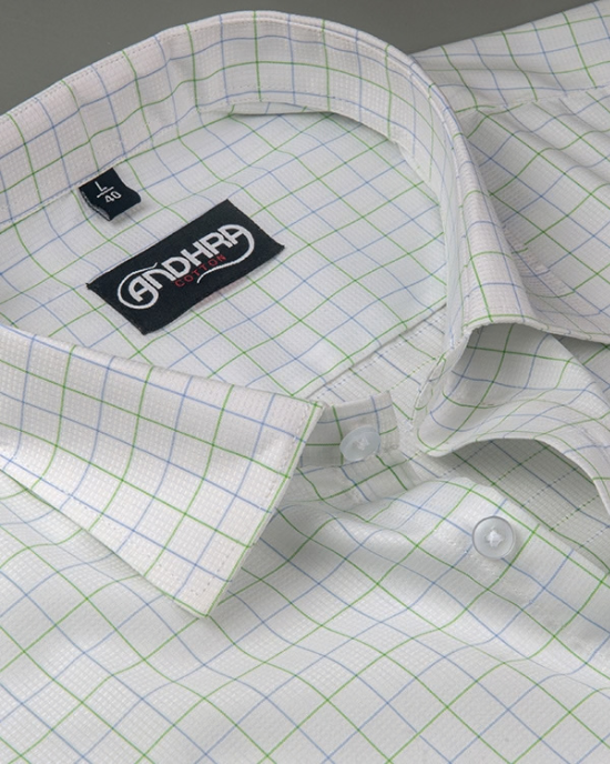 Arvind Mofatlal Green Blue Mix Checks Shirts for Men