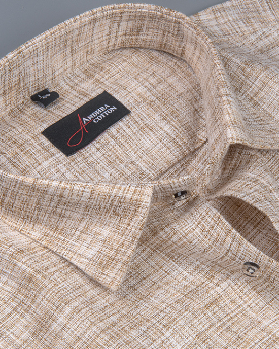 Khadi Light Fone with Brown Shade Colour Shirts for Men