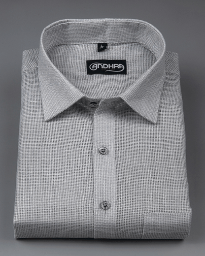 Matty Jute Linen Light Gray Colour Shirts for Men
