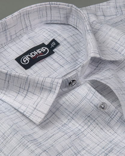 Mofatlal Khadi White with Gray Shade Shirts for Men