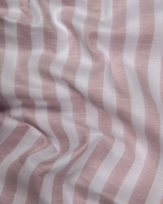 Leo Linen Jute White with Pink Patta Print Shirts for Men