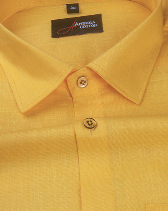 Bristol Linen Dark Yellow Colour Shirts for Men