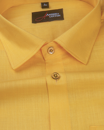Bristol Linen Dark Yellow Colour Shirts for Men