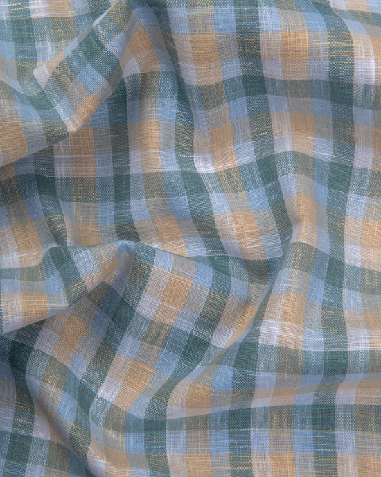 Corporate Cotton Green Fone Mix Checks Shirts for Men