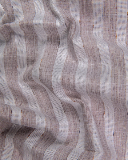 Soft Jute Linen White with Light Marrun Patta Shirts for Men