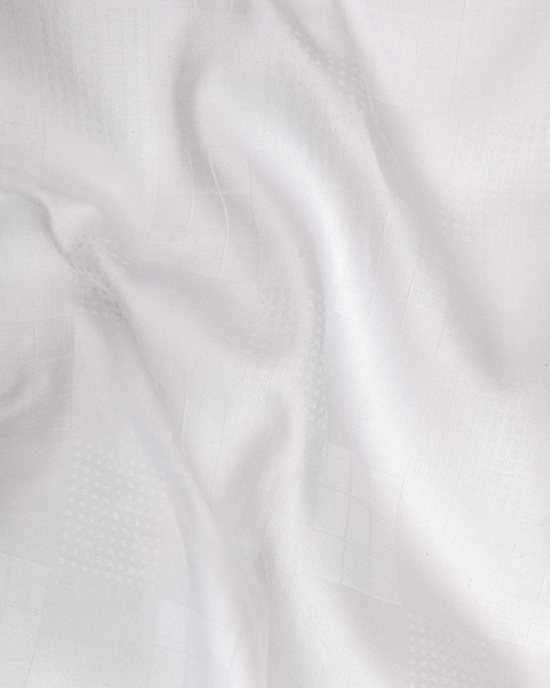 Jaquat white Sobar Dot Matrix Design Shirts for Men