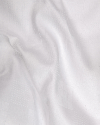 Jaquat white Sobar Dot Matrix Design Shirts for Men