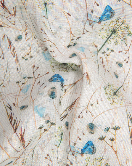 Rusiyano Linen Cream with Brown Rama Flower Print Shirts for Men