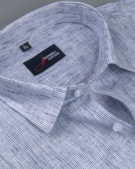 Bayview Linen Blue Colour Shirts For Men