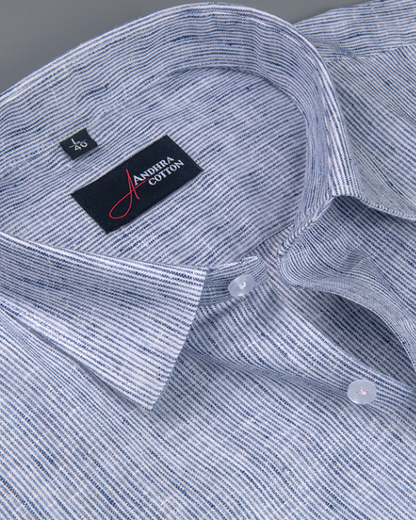 Bayview Linen Blue Colour Shirts For Men