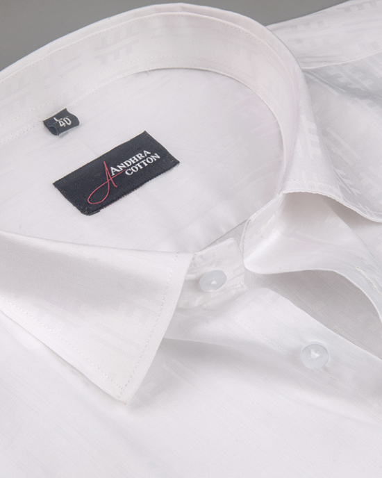 Jaquat White Sobar Banket Design Shirts for Men