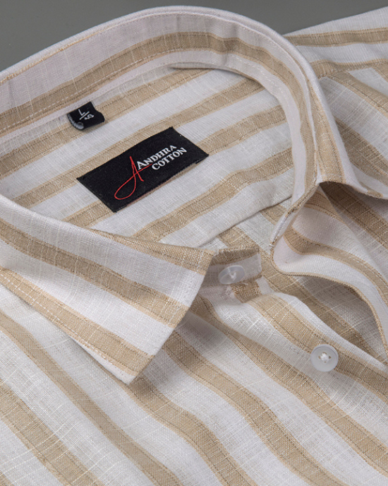 Soft Linen White with Fone Patta Shirts for Men