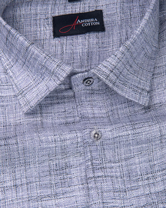 Khadi Blue with Black Shade Colour Shirts for Men