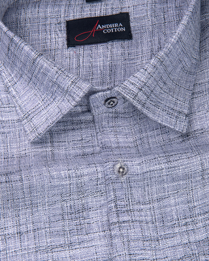 Khadi Blue with Black Shade Colour Shirts for Men