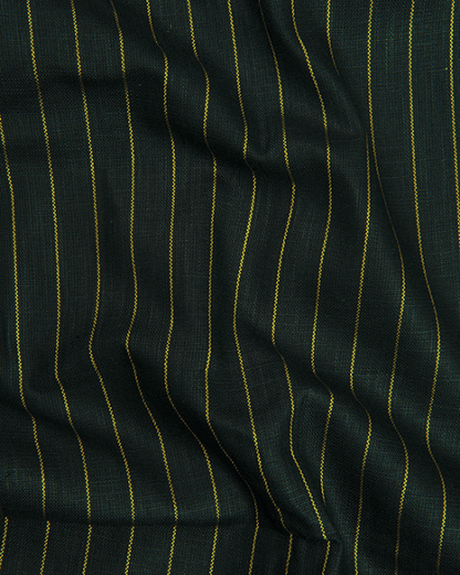 Cotton Dark Mahendi Green with Golden Lining Shirts for Men