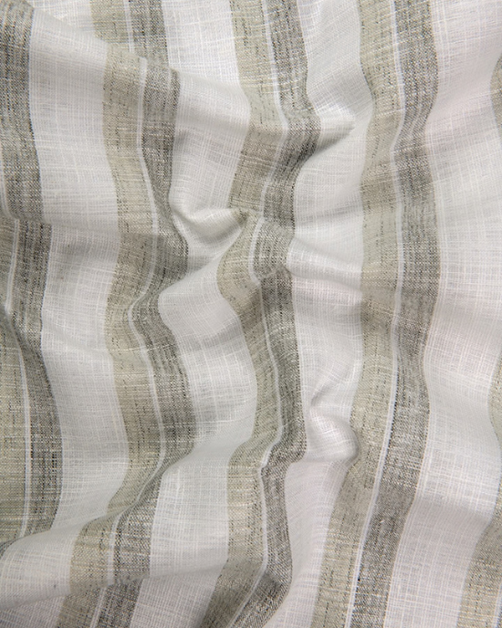 Soft Linen White with Grey Broad Patta Shirts for Men