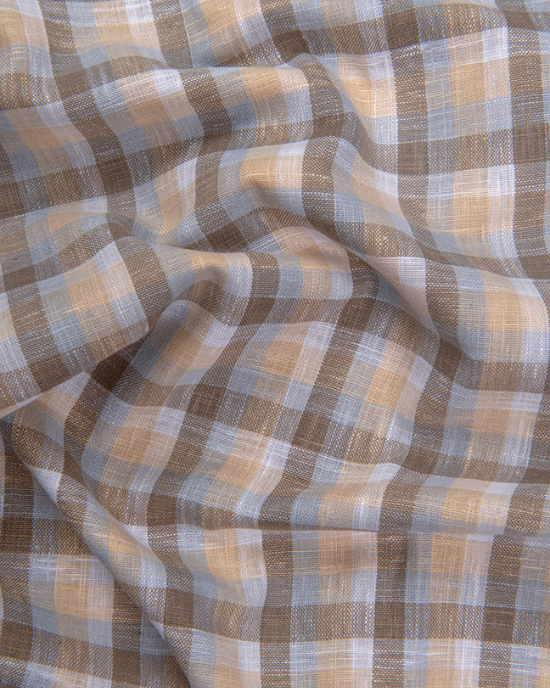 Corporate Cotton Brown Fone Checks Shirts for Men